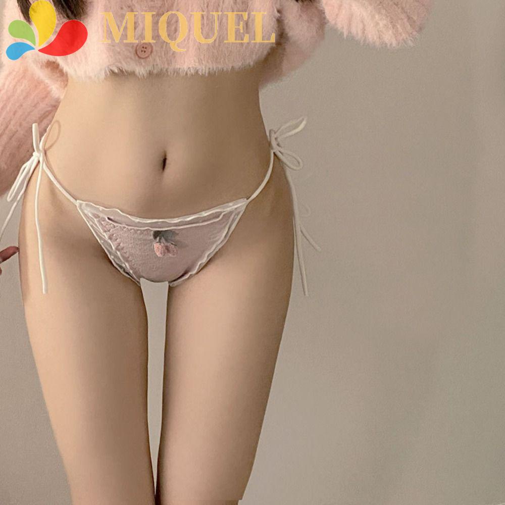 Quần Lót Mềm Mại Thoáng Khí Đính Nơ Họa Tiết Chấm Bi Phong Cách Hàn Quốc Cho Nữ