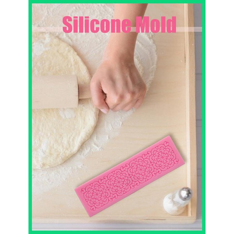 Khuôn Silicone Làm Bánh Trang Trí Họa Tiết Ren Cho Tiệc Cưới / Lễ Hội