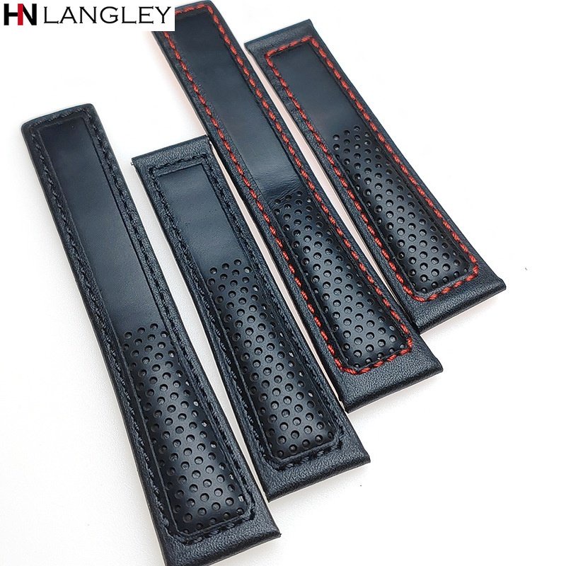 Dây Đeo Bằng Da Bò Thật 22mm Cho Đồng Hồ Heuer Carrera Lặn Biển Monaco F1