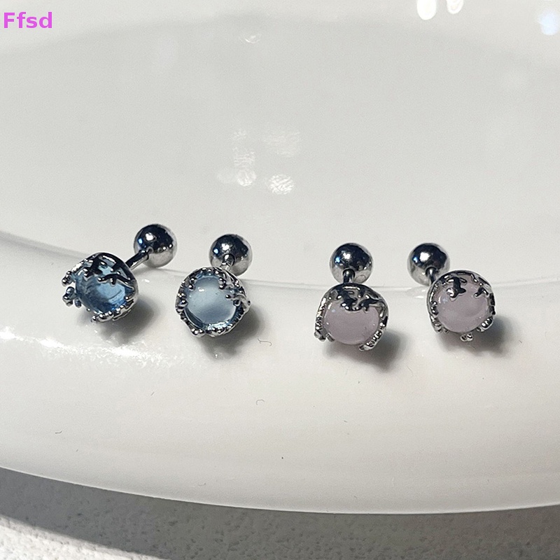 1 Đôi Khuyên Tai Xoắn Ốc Đính Đá Zircon Nhiều Màu Cho Nữ