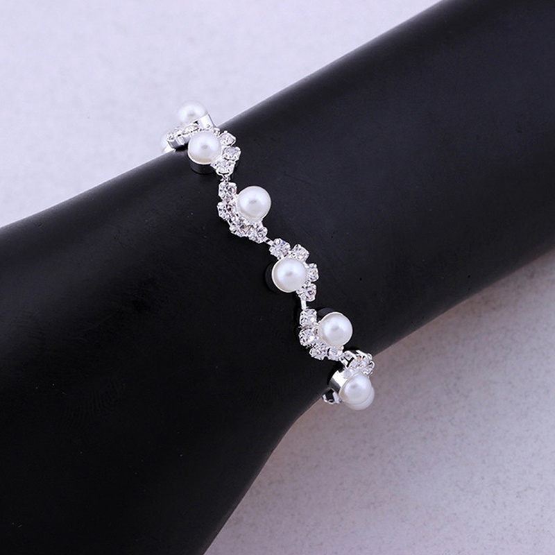 Bộ Trang Sức Đính Ngọc Trai Nhân Tạo Thanh Lịch Dành Cho Nữ