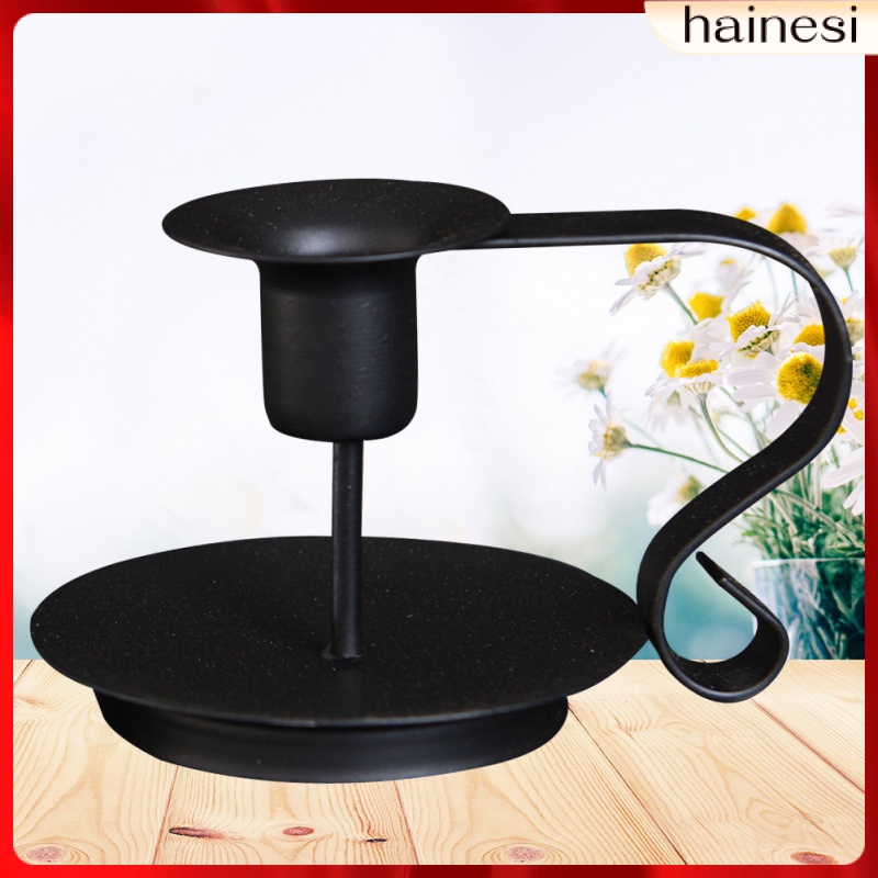 Giá Đỡ Đèn Cầy Màu Đen Nhám Phong Cách Cổ Điển Độc Đáo