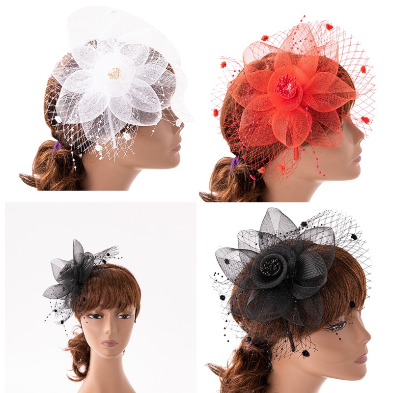 Flgo Mũ Lưới Hình Hoa Thanh Lịch Trang Điểm Dự Tiệc