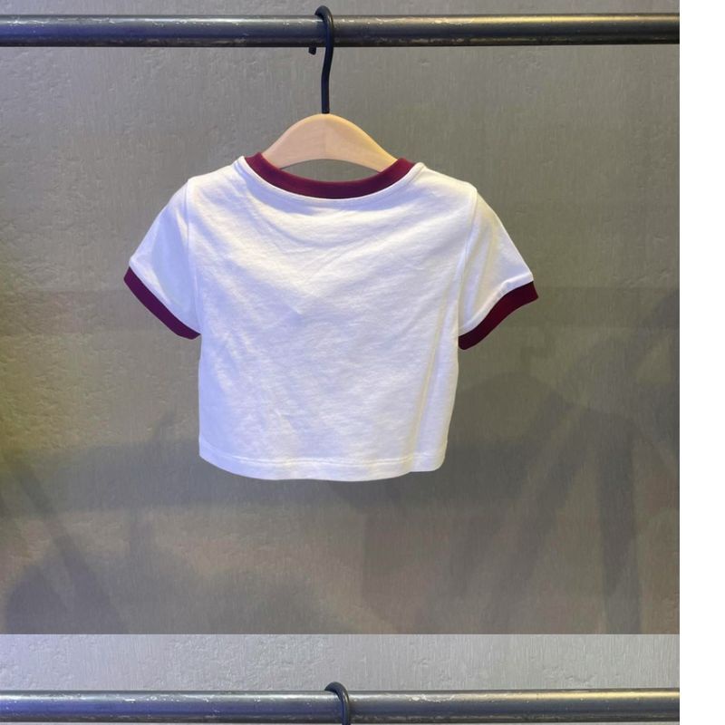 Áo Thun Cotton Tay Ngắn Cổ Tròn In Chữ Phong Cách Hàn Quốc Thời Trang Mùa Hè 2023 Cho Bé Gái