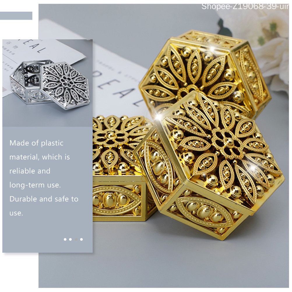 Set 24 Hộp Kẹo Bằng Nhựa Kích Thước 6X6X3CM Hình Cô Dâu Chú Rể