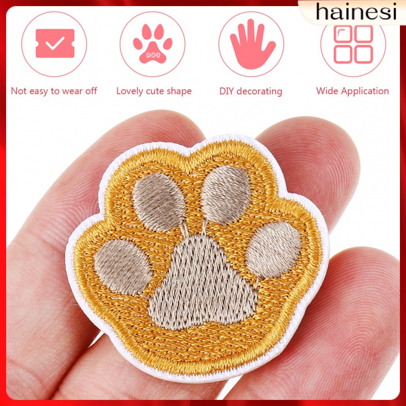 Bộ 7 Sticker Ủi Thêu Hình Dấu Chân Chó Dễ Thương