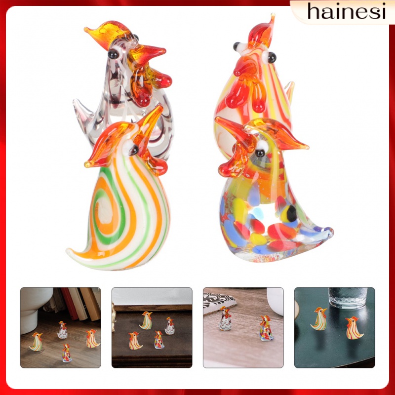 Chick Set 4 Tượng Điêu Khắc Thủ Công Nghệ Thuật Trang Trí Nhà Cửa Văn Phòng Cellophane