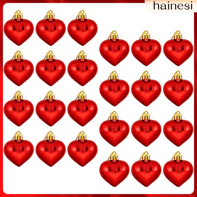 Bộ 24 Trái Tim Bằng Acrylic Trang Trí Giáng Sinh