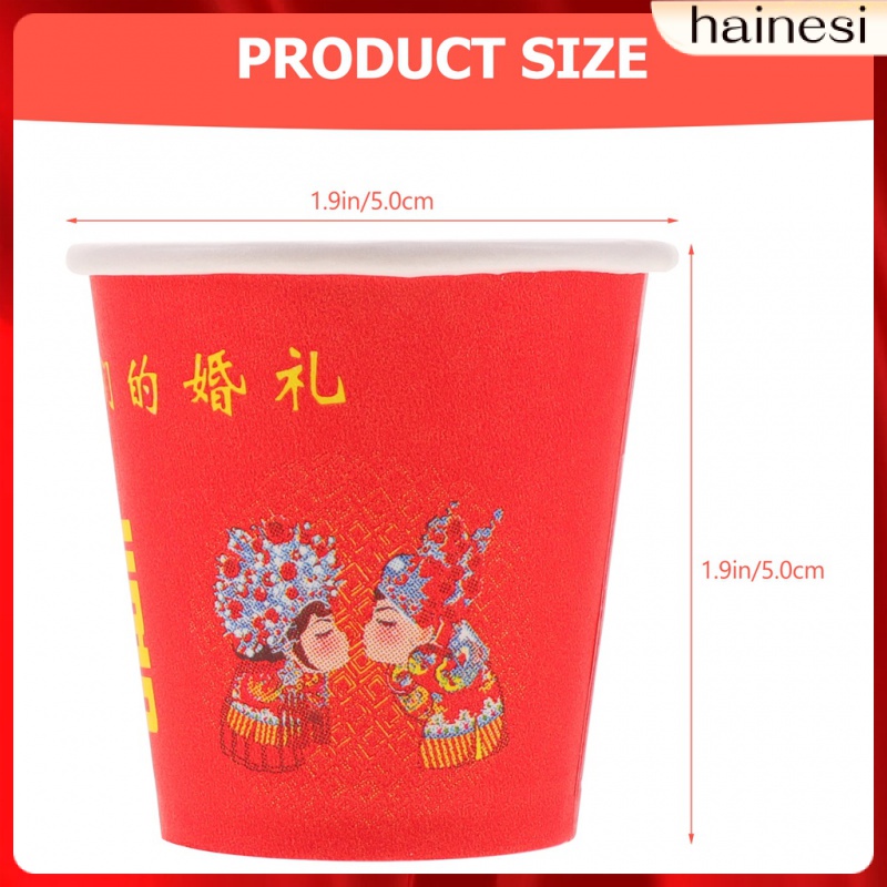 Set 100 Cốc Giấy Uống Rượu 2 Tầng Đứng Phong Cách Trung Hoa