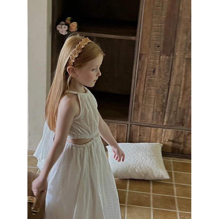 Đầm Hai Dây Dáng Dài Thêu Họa Tiết Phong Cách Hàn Quốc Thời Trang Mới Cho Bé Gái