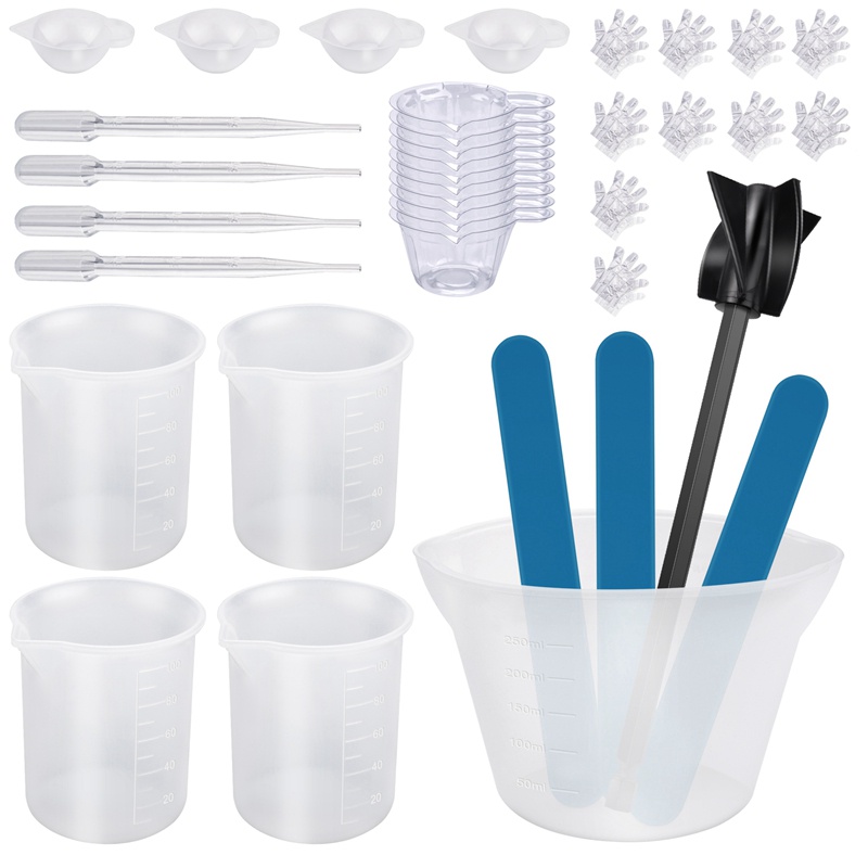 Cốc Đo Lường Silicone 250 &amp; 100Ml Làm Đồ Trang Sức