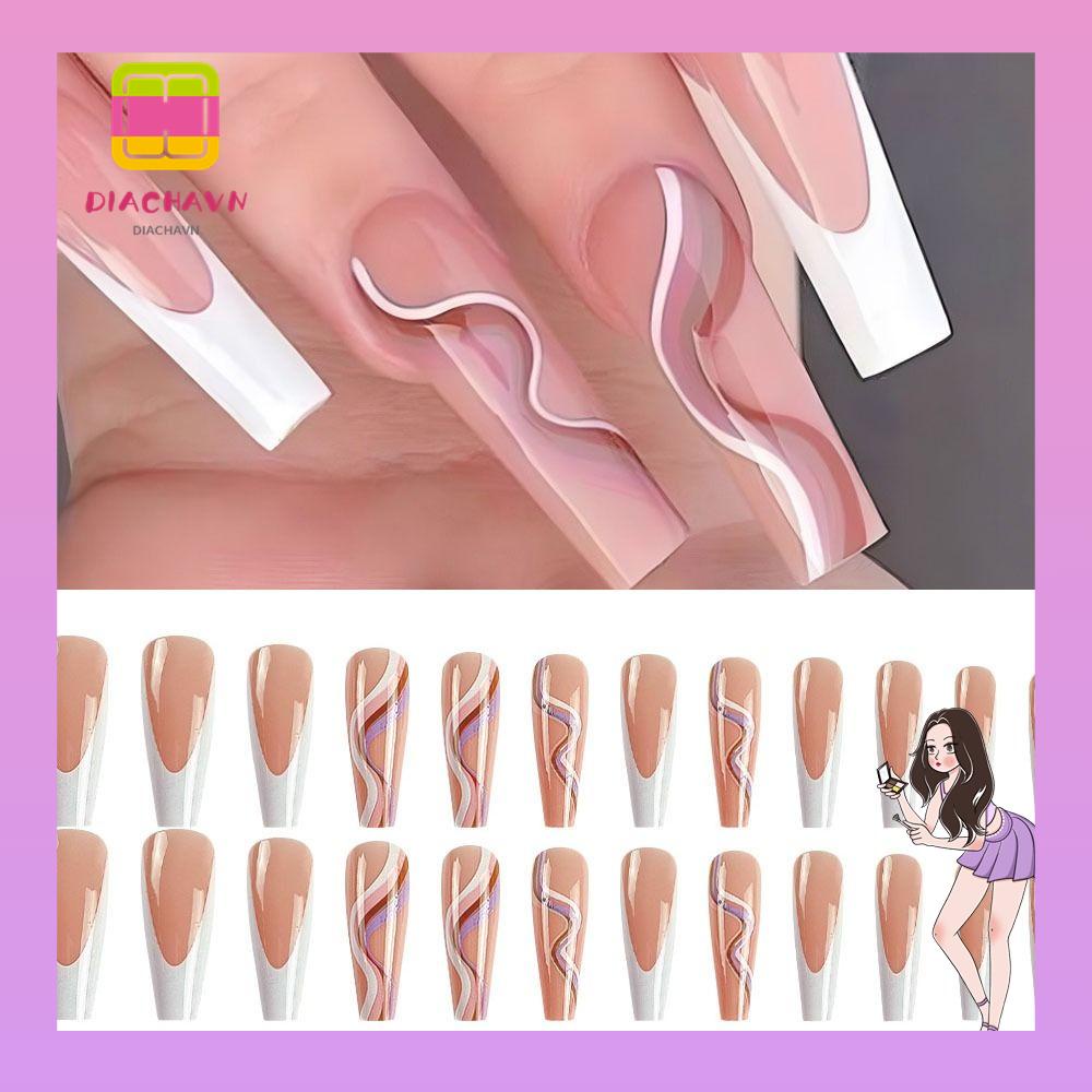 Bộ 24 Móng Tay Giả Che Phủ Toàn Diện Dùng Múa Ba Lê DIY