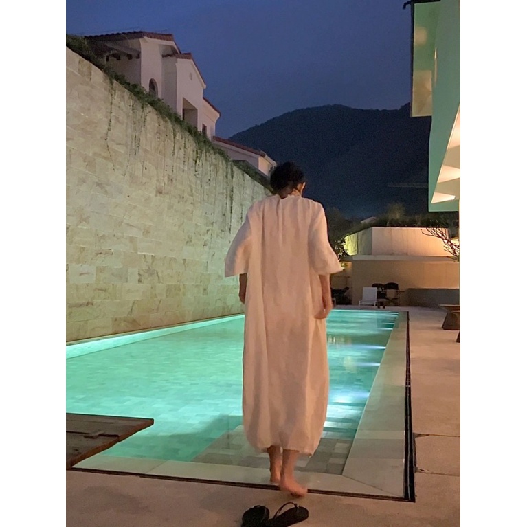 Đồ ngủ Tay Dài Màu Sắc Trơn Phong Cách Pháp Thời Trang Xuân Thu Xinh Xắn Cho Nữ