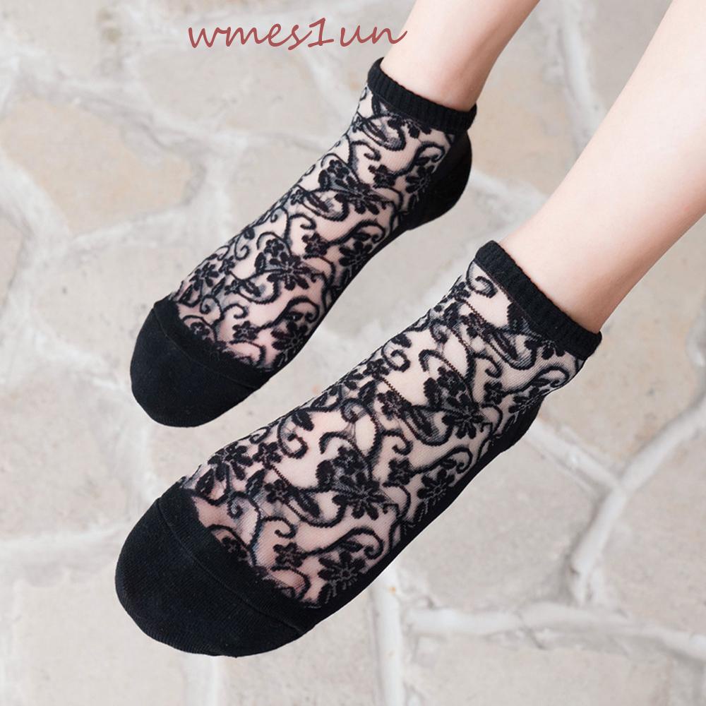 Vớ Cổ Thấp Phối Ren Chống Trượt Thoáng Khí WMES15H