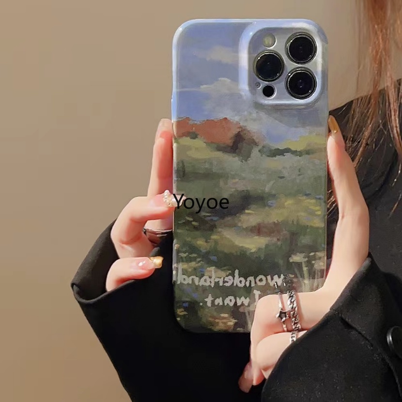 Ốp Điện Thoại Silicon Mềm Chống Sốc Họa Tiết Vườn Monet Cho IPhone 11 13 14 Pro Max 12 Pro XS Max XR X 8 7 14 Plus SE