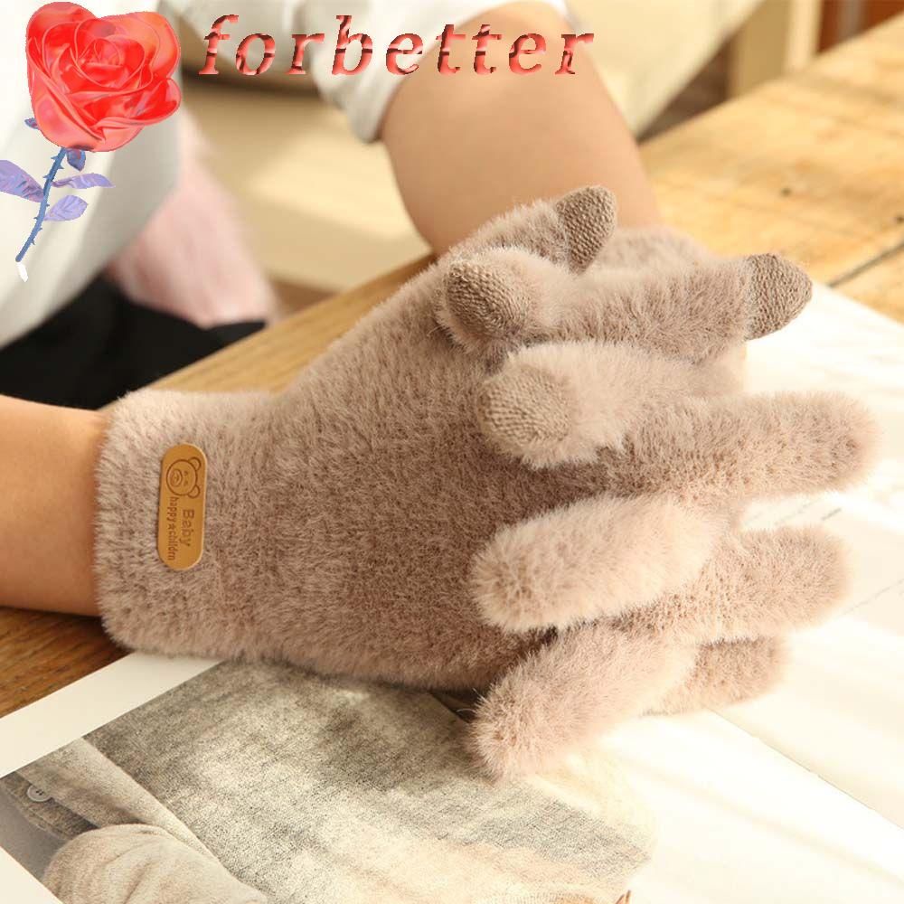 Găng Tay Dệt Kim Co Giãn Thoáng Khí Hình Gấu Dễ Thương