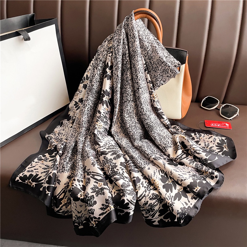 Khăn Quàng Cổ Hình Vuông Cỡ Lớn 180 * 90CM Chống Nắng Bằng Lụa Sang Trọng