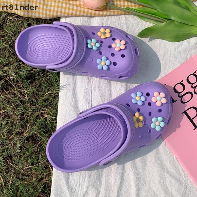 Rt Set 8 Phụ Kiện Trang Trí Giày Hình Hoa Dễ Thương Có Thể Tháo Rời DIY