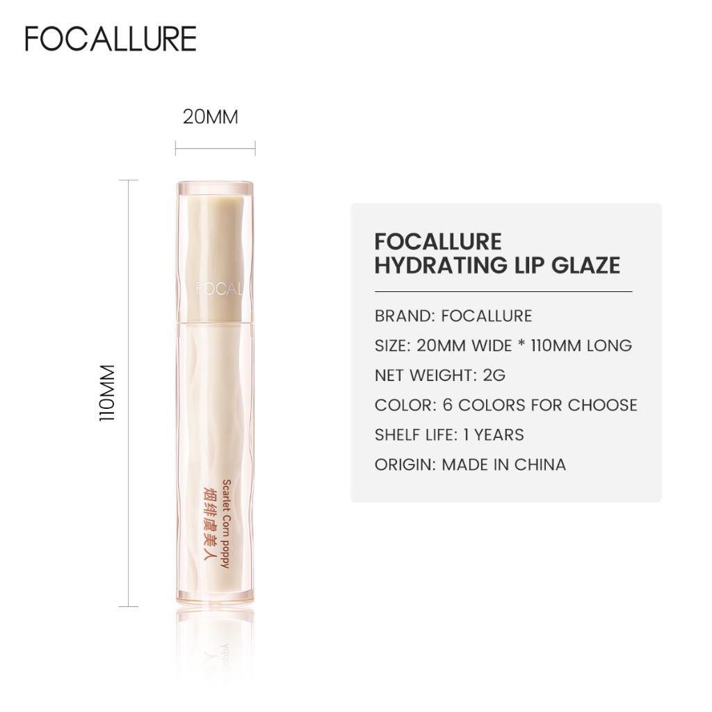 Son Bóng Focallure Khóa Màu Nước Không Bết Dính Trọng Lượng Nhẹ 2g