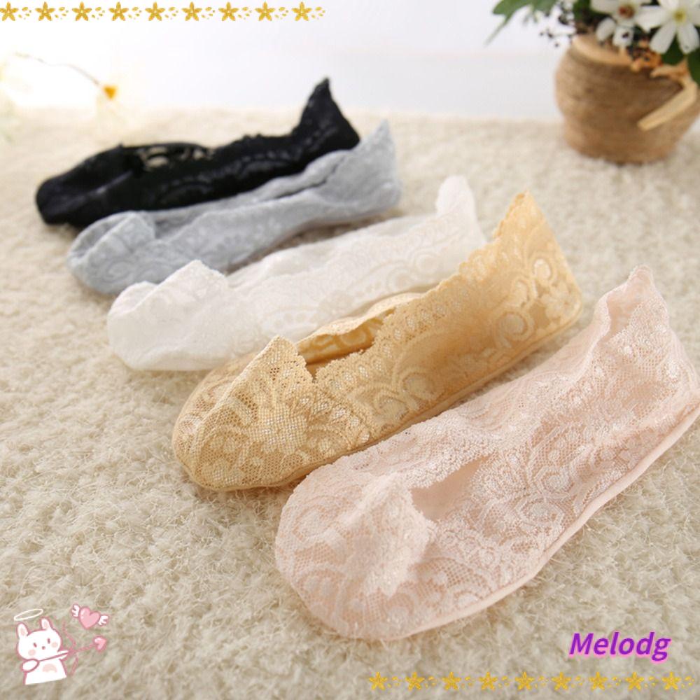 Vớ Thuyền Vải Cotton Phối Ren Thoáng Khí Cổ Thấp Thời Trang Mùa Hè