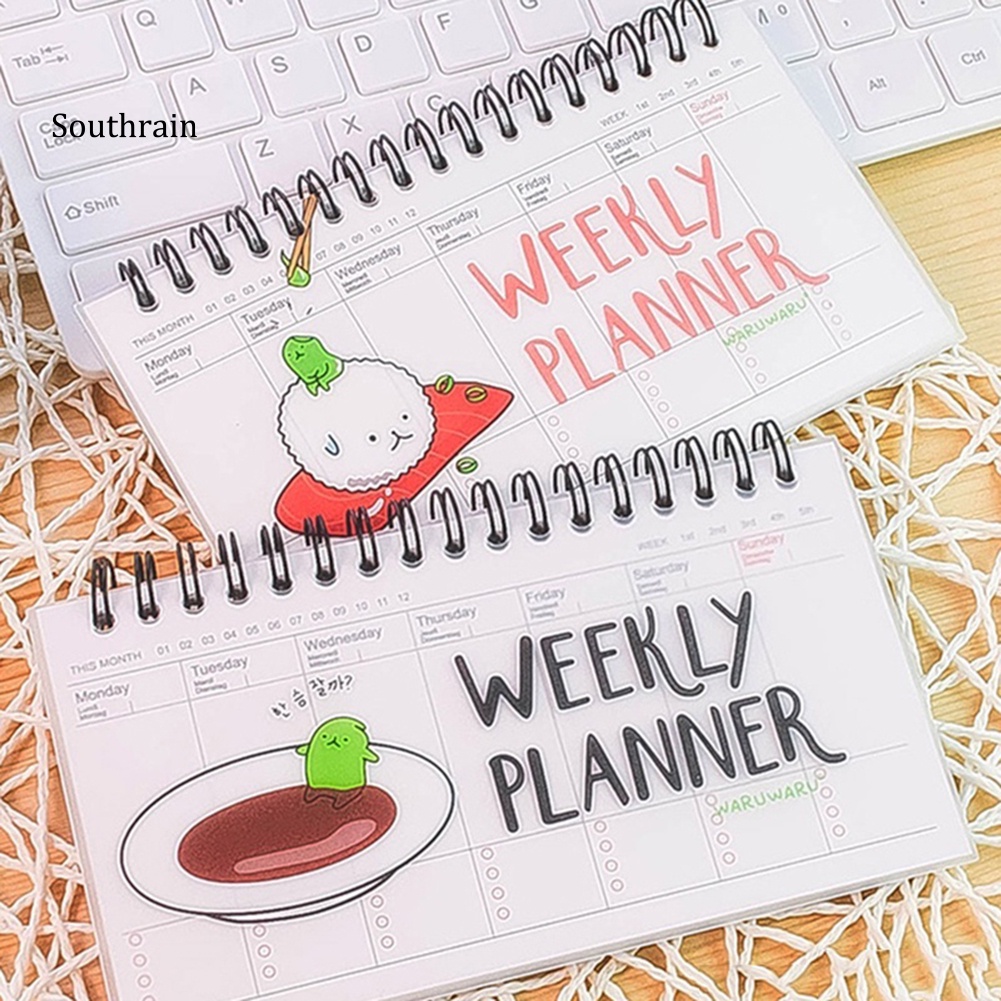 Sổ Tay Lên Kế Hoạch Hàng Ngày Hình Xoắn Ốc Agenda Dễ Thương