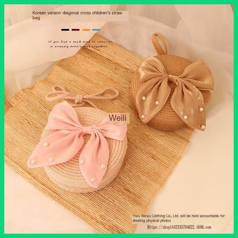 Túi cói Đan Lát mini Dễ Thương Thời Trang Mùa Hè Cho Bé Gái