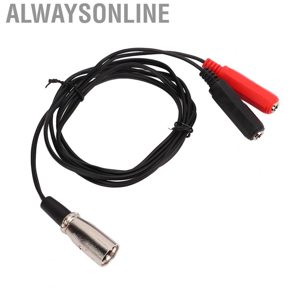 Alwaysonline XLR Male To Dual 6.35mm Female Cable  Stereo Adapter Rubber Sheath for Multimedia