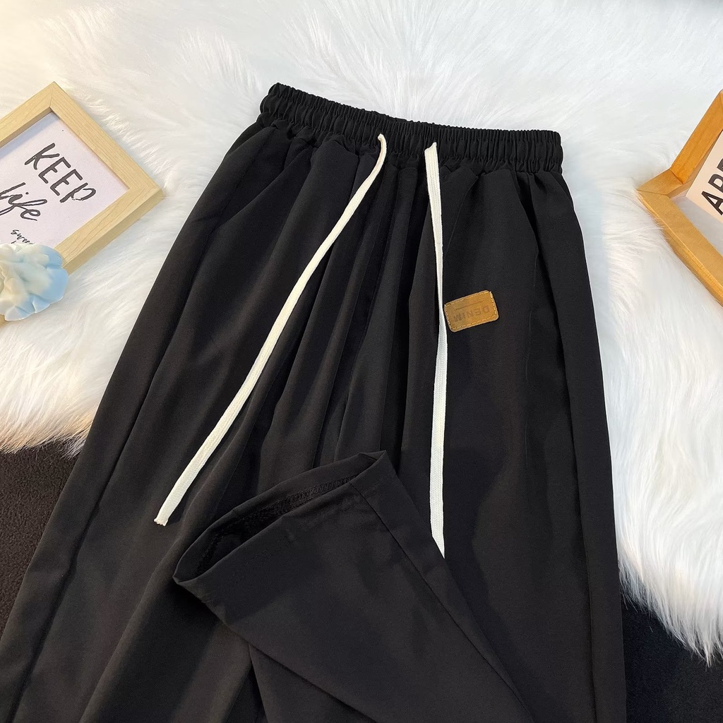 Quần Dài Thể Thao Vải Lụa Lạnh Mỏng Dáng Rộng Thời Trang Mùa Hè Mới Cho Nam