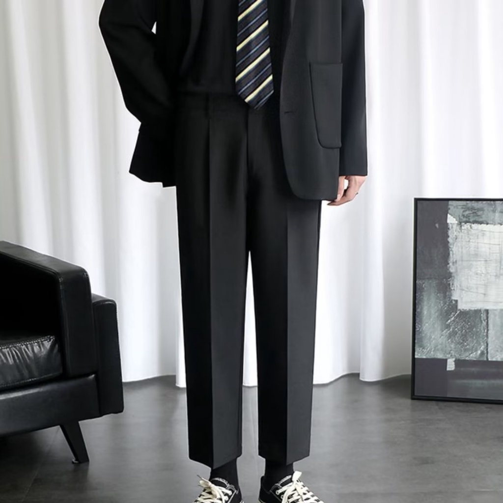 Quần Dài Ống Rộng Vải Lụa Mát Thời Trang Đường Phố Mỹ Cá Tính Cho Nam