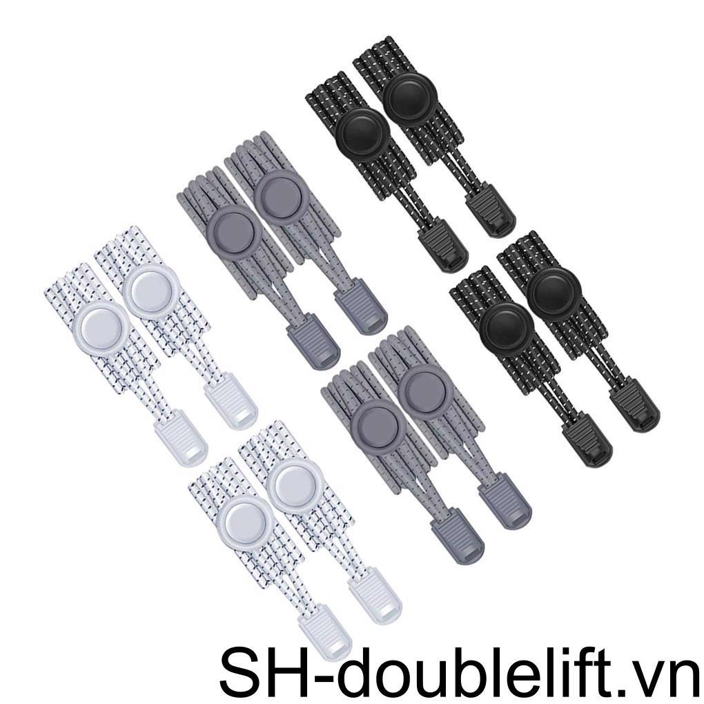 Dây Giày Co Giãn Không Cần Buộc Với Khóa Kim Loại 3 Màu Phản Quang Tự Khóa Cho Trẻ Em Và Người Lớn