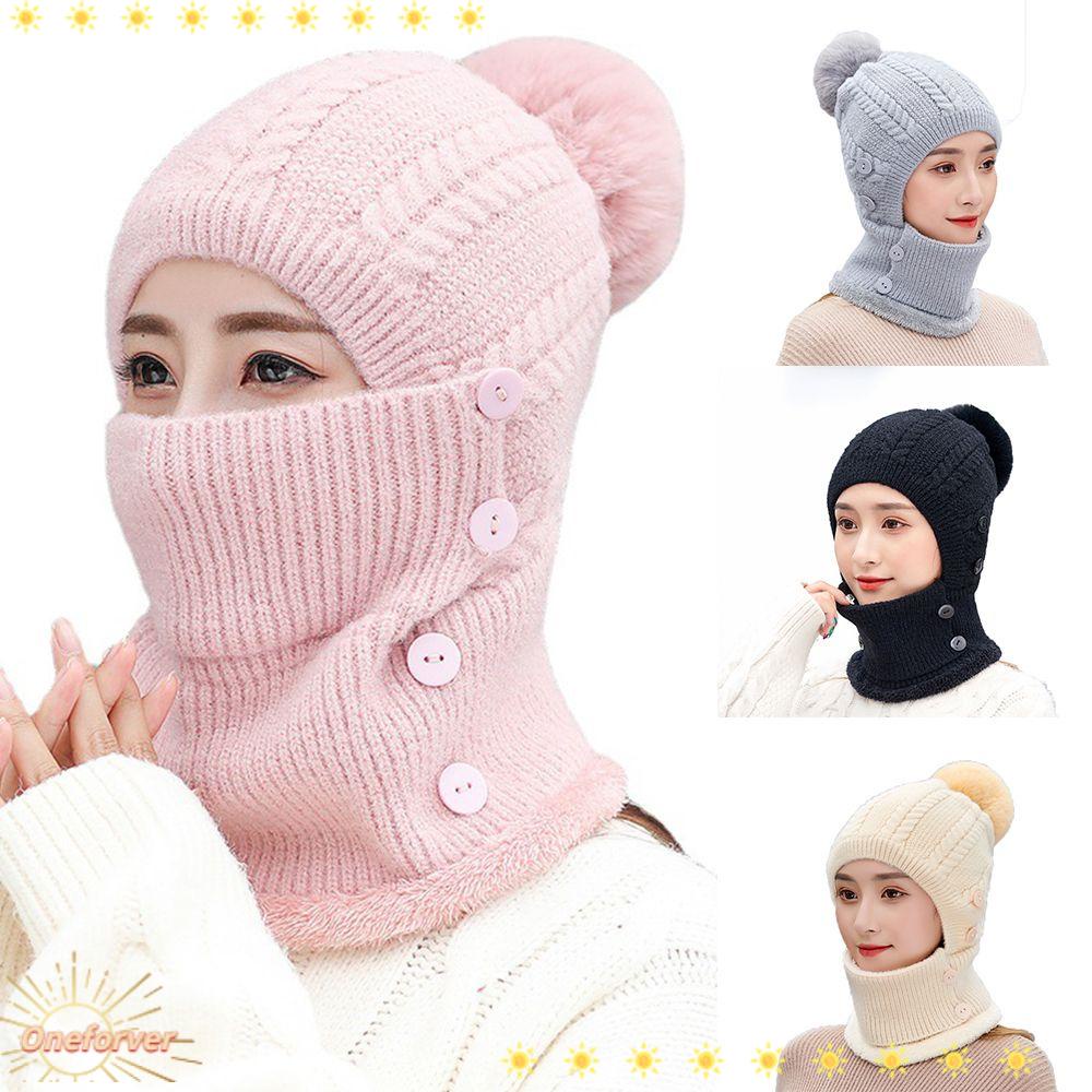 Mũ Beanie Kèm Khăn Choàng Cổ Dày Dặn Giữ Ấm Mùa Đông Thời Trang Cho Nữ