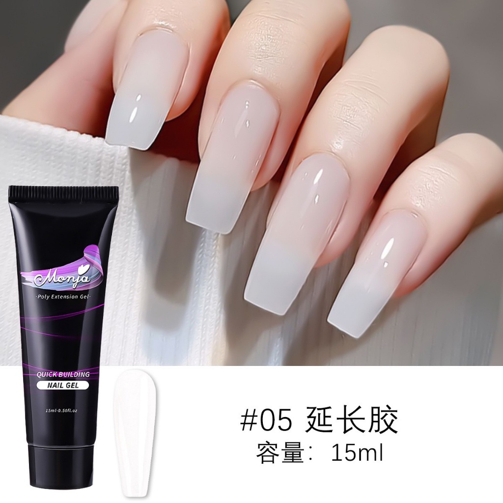 Gel gôm MONJA chính hãng - Gel nối móng úp, Gel tạo hình móng bền đẹp 15ml