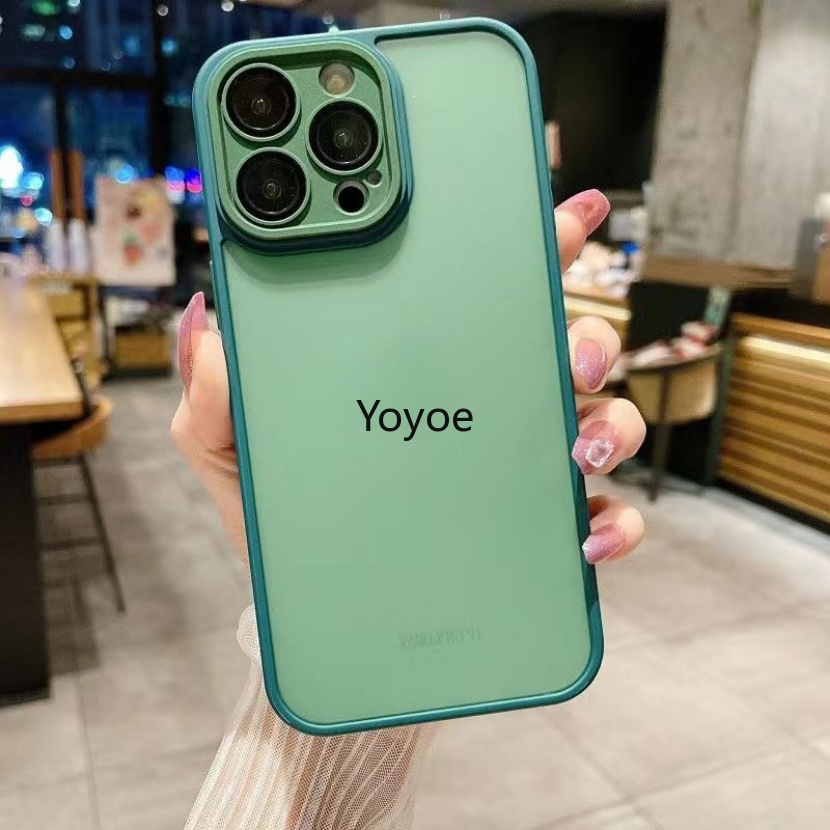 Ốp Điện Thoại Silicon TPU Mềm Đục Chống Sốc Chống Dấu Vân Tay Bảo Vệ Ống Kính Cho iPhone 11 12 13 14 Pro Max X Xs Xr 7 8 Plus SE