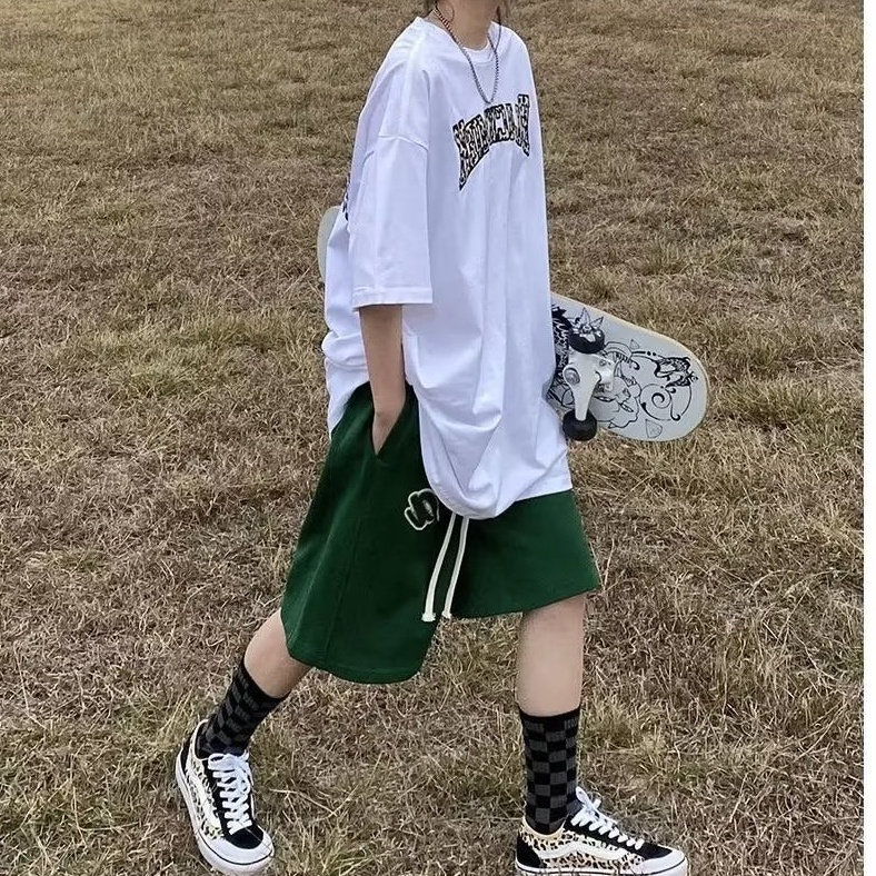 Quần Short Thể Thao Cotton Dáng Suông Dễ Phối Đồ Thời Trang Phong Cách Đường Phố Cho Nam Và Nữ