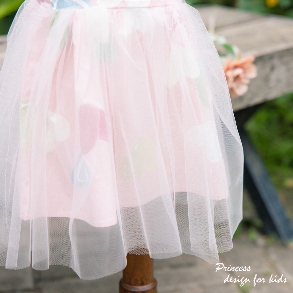 Váy thô lụa 2127 phối ren op kids