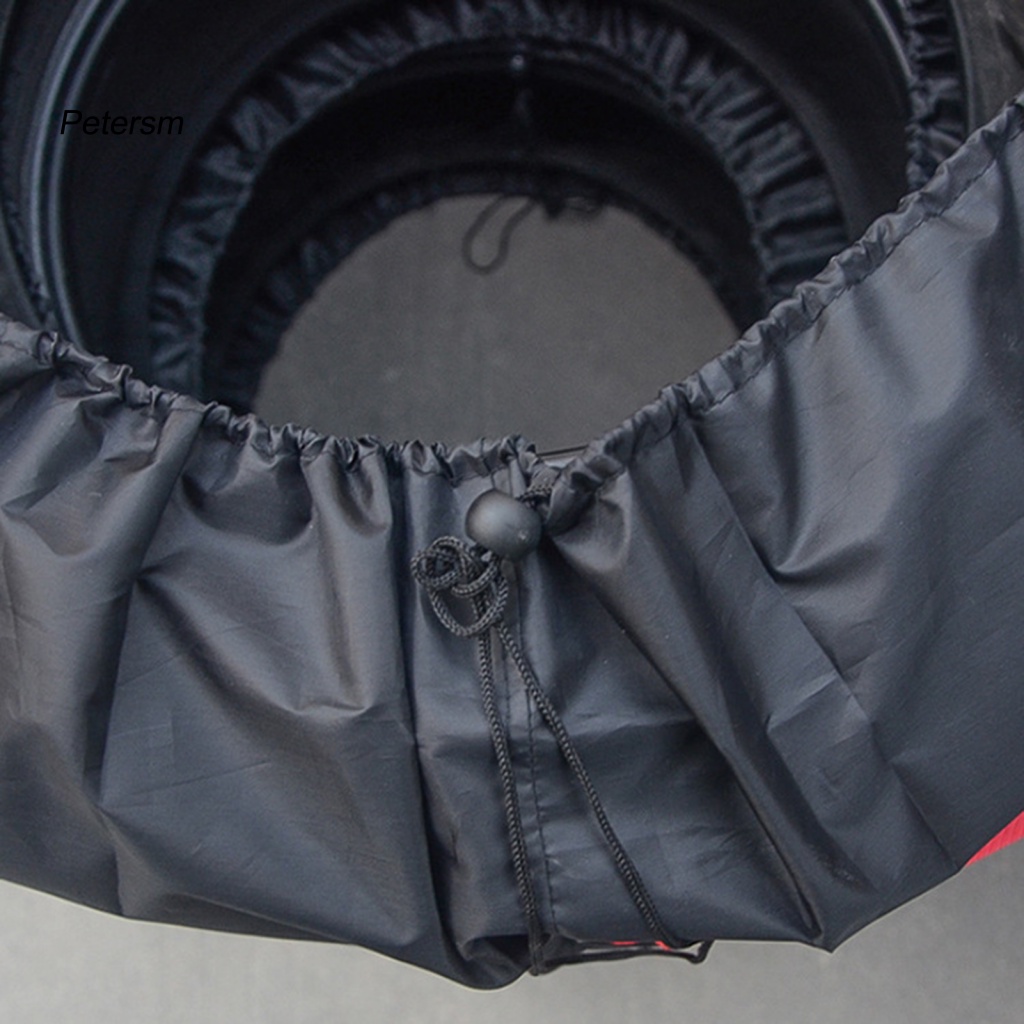 Set 4 Vỏ Bọc Bảo Vệ Lốp Xe Chống Nắng / Tia UV Bằng Vải Oxford Chống Mài Mòn Có Thể Gập Gọn