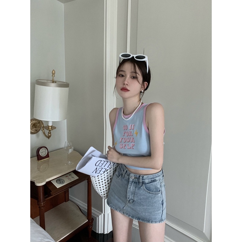 Áo Hai Dây Ngắn Ôm Dáng Phong Cách Retro Quyến Rũ Dành Cho Nữ