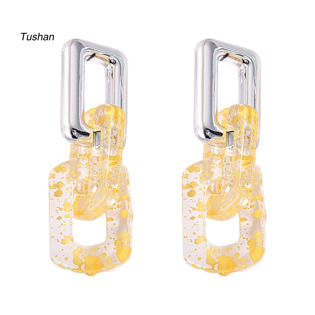 1 Đôi Bông Tai Acrylic Kiểu Hình Học Nghệ Thuật Cho Cuộc Sống Hàng Ngày