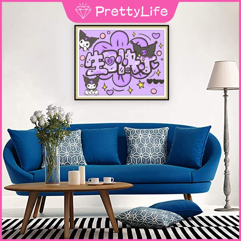 Bộ Sưu Tập Tranh Đính Đá 5d Tự Làm 40x30m / 50x40cm Hình Nhân Vật Hoạt Hình sanrio