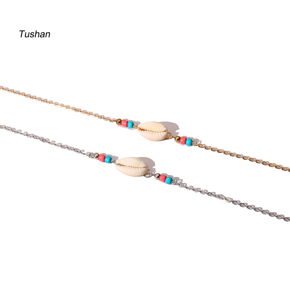 Vòng Cổ Choker Phối Hạt Hình Vỏ Sò Phong Cách Bohemian Thời Trang