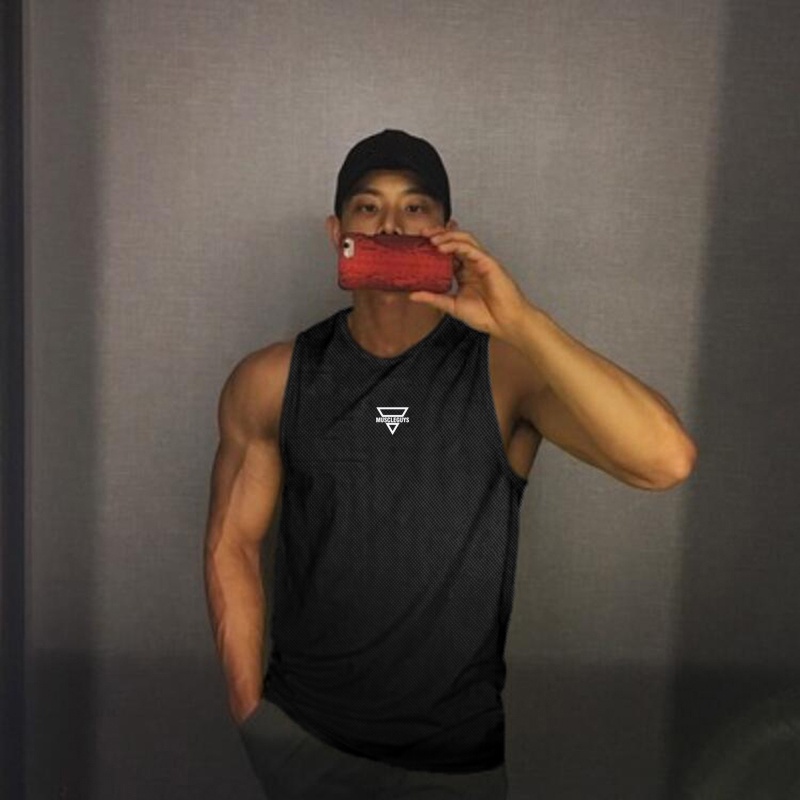 Áo Thun Ba Lỗ Cổ Tròn Phối Lưới Nhanh Khô Thời Trang Mới Cho Nam