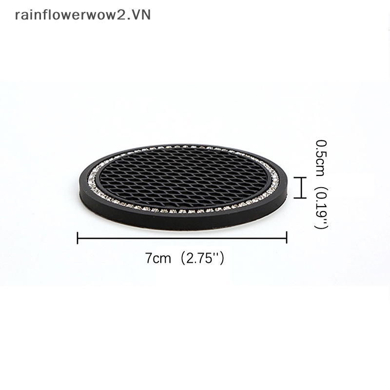 Giá Đỡ Cốc Nước Bằng Cao Su Đính Đá Giả Kim Cương Chống Trượt Trang Trí Nội Thất Xe Hơi