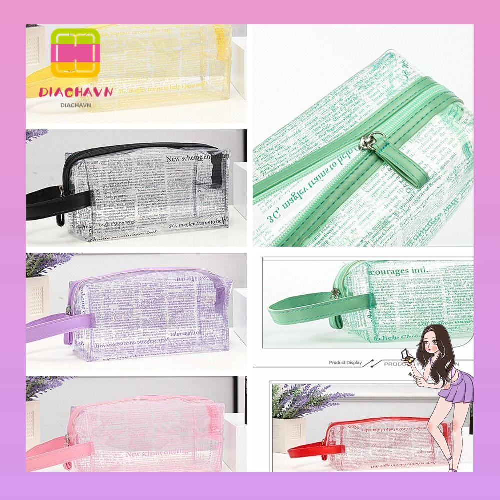 Túi Đựng Đồ Vệ Sinh Chống Văng Nước In Hình Tờ Báo Sáng Tạo