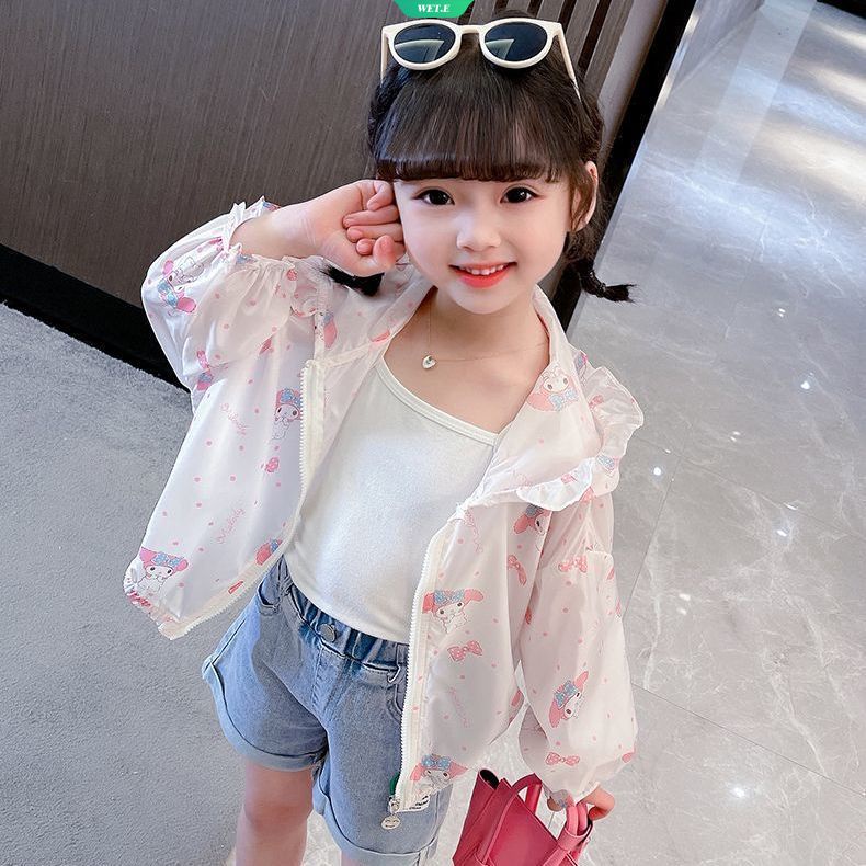 SANRIO Áo Khoác Chống Nắng Chống Tia UV Họa Tiết Melody Dễ Thương Thời Trang Mùa Hè 2023 Cho Bé Gái
