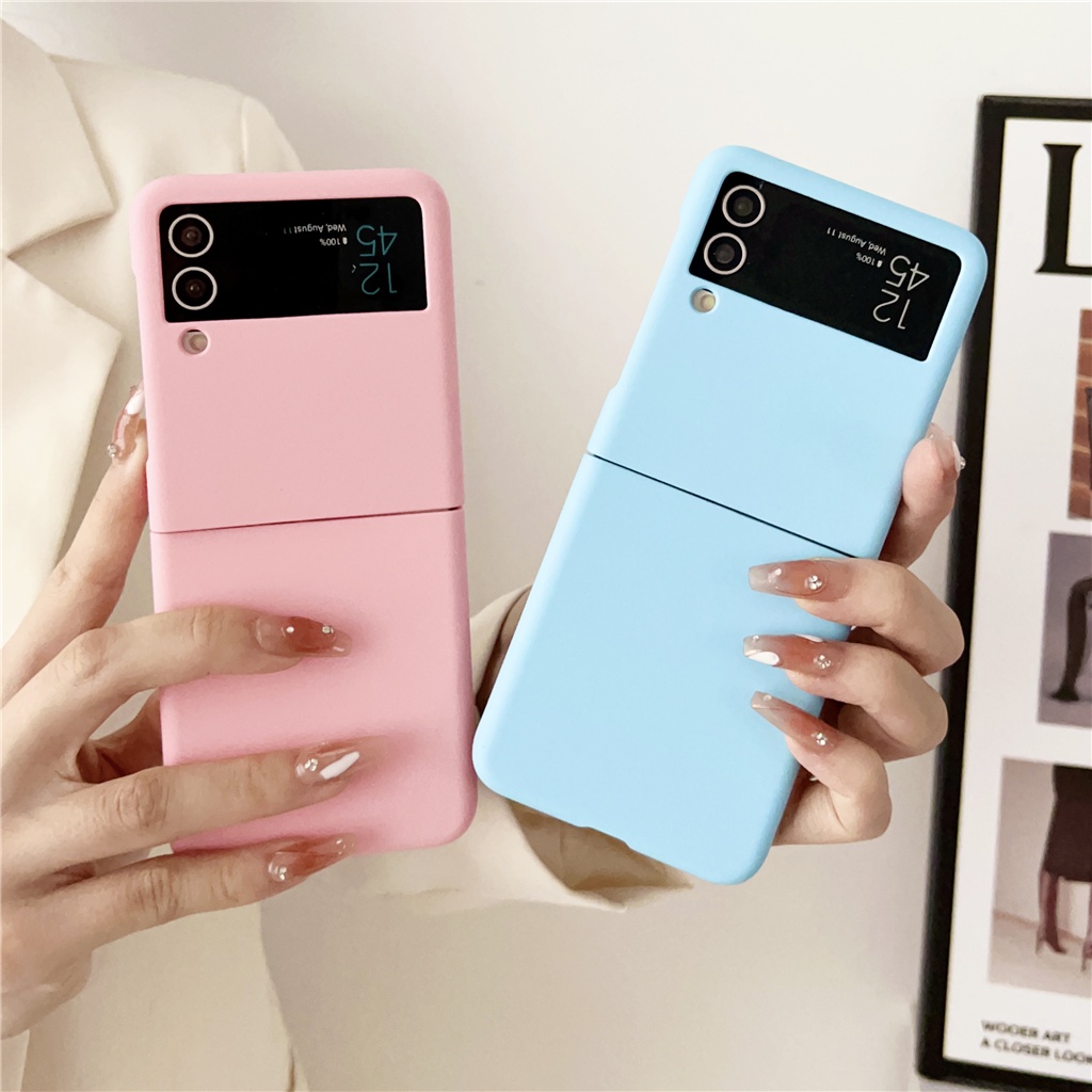Ốp Điện Thoại Màu Trơn Đơn Giản Cho Samsung Galaxy Z Flip 3 4 5G Z Flip3 Zflip3 Flip4 Zflip4