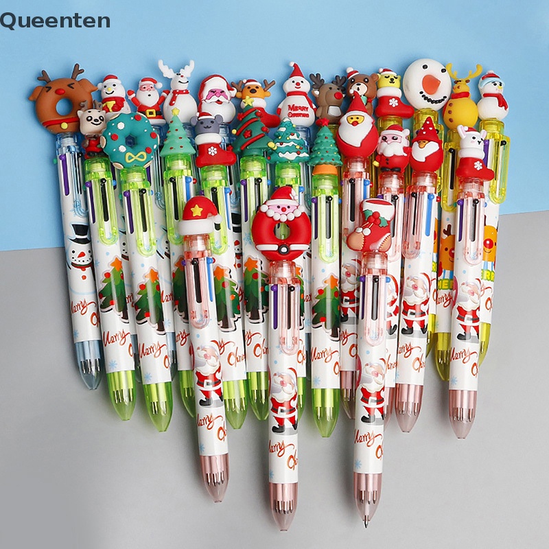 Bút Bi Dạng Nhấn 6 Màu Sắc Phong Cách Giáng Sinh