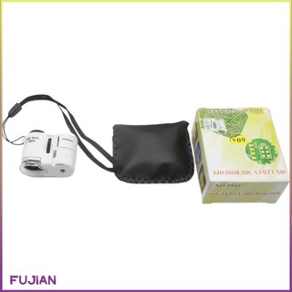 60X Handheld Magnifier Mini Pocket Microscope Loupe Currency Detector Jeweler With Led Light Magnifying Glass