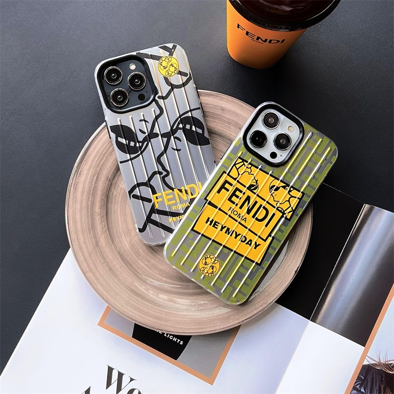 Ốp Điện Thoại TPU Mềm Trong Suốt Chống Sốc Mạ Điện Họa Tiết FENDI Cho iphone 14 13 12 11 Pro Max