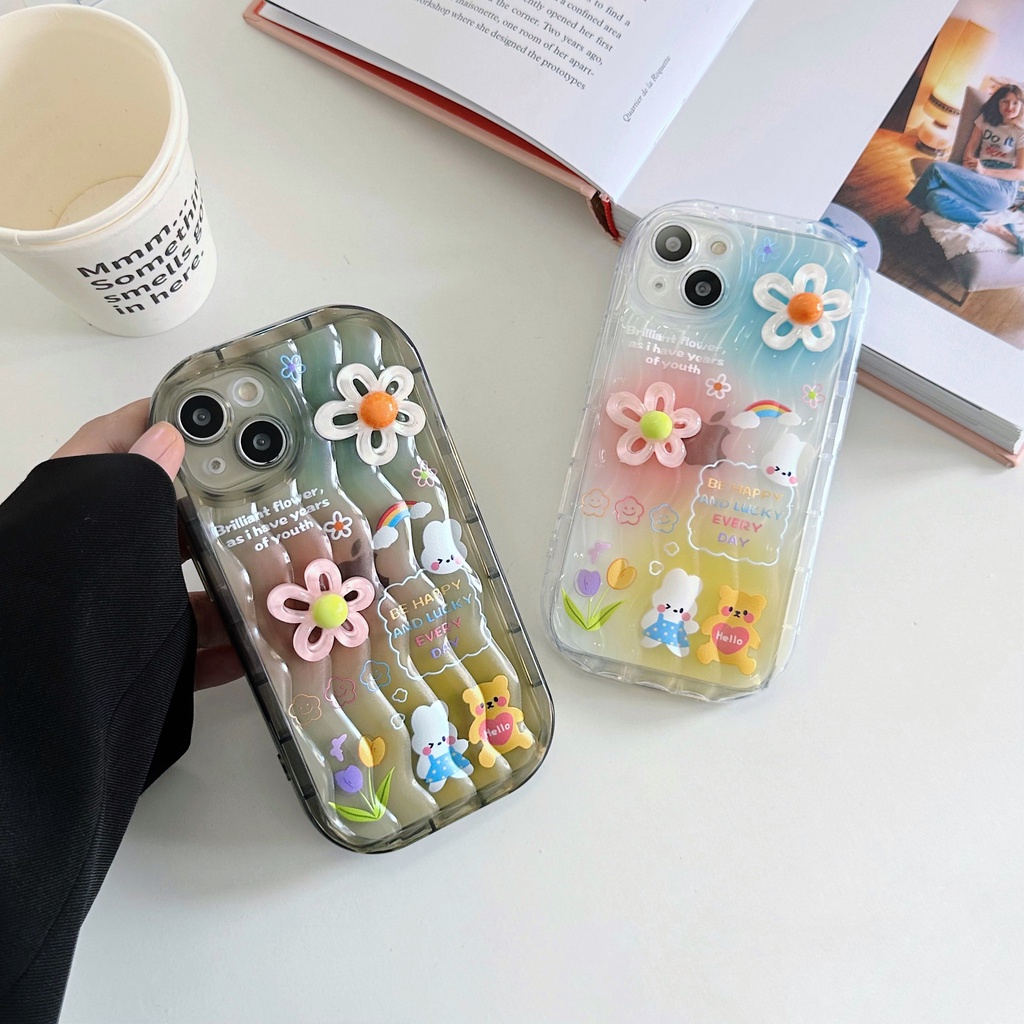 Ốp Điện Thoại TPU Dẻo Trong Suốt Họa Tiết Hoa Nhỏ Xinh Chống Sốc Cho iPhone 13 12 11 Pro Max 14 Plus