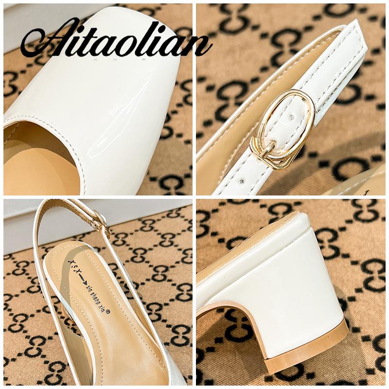 Xăng đan Cao Gót 6cm Da Mềm Mũi Nhọn Thời Trang Cho Nữ